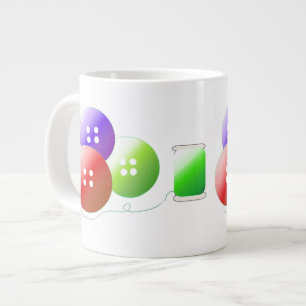Colourful Sewing Notions Large Coffee Mug