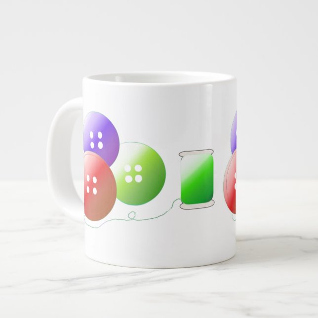 Colourful Sewing Notions Large Coffee Mug (Front Left)