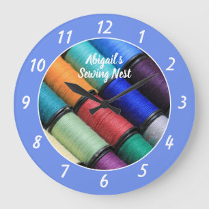 Colourful Sewing Room Personalised Round Clock