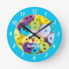 Colourful Sewing Room Personalised Round Clock
