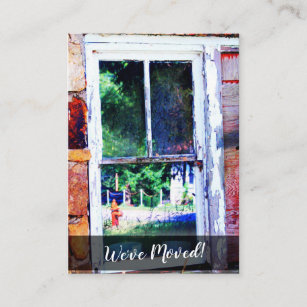 Colourful Shabby House Window "We've Moved" Card