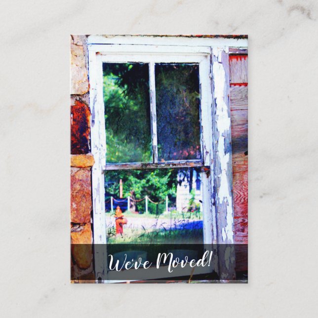Colourful Shabby House Window "We've Moved" Card (Front)