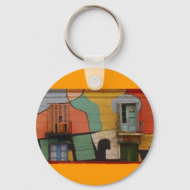 Colourful Shacks Buenes Aires Argentina Key Ring (Front)