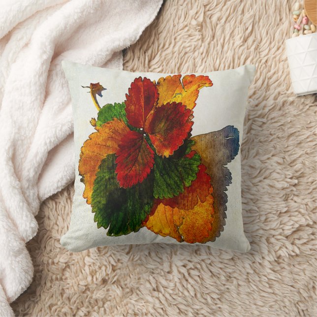 Colourful shades of autumn leaves  cushion (Blanket)