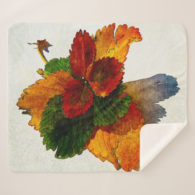 Colourful shades of autumn leaves   sherpa blanket (Front (Horizontal))