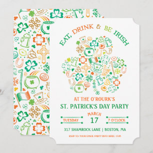 Colourful Shamrock St. Patrick's Day Invitation