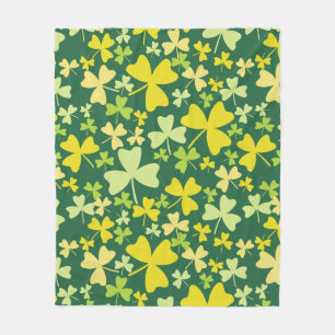 Colourful Shamrocks Fleece Blanket