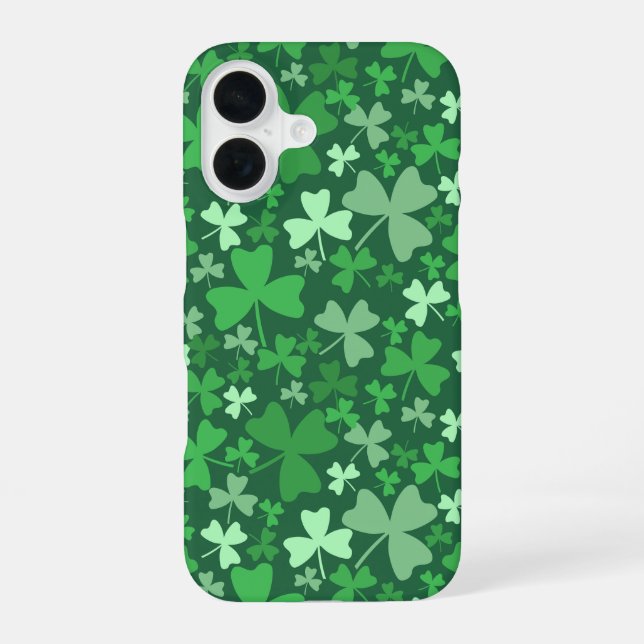 Colourful Shamrocks iPhone 16 Case (Back)