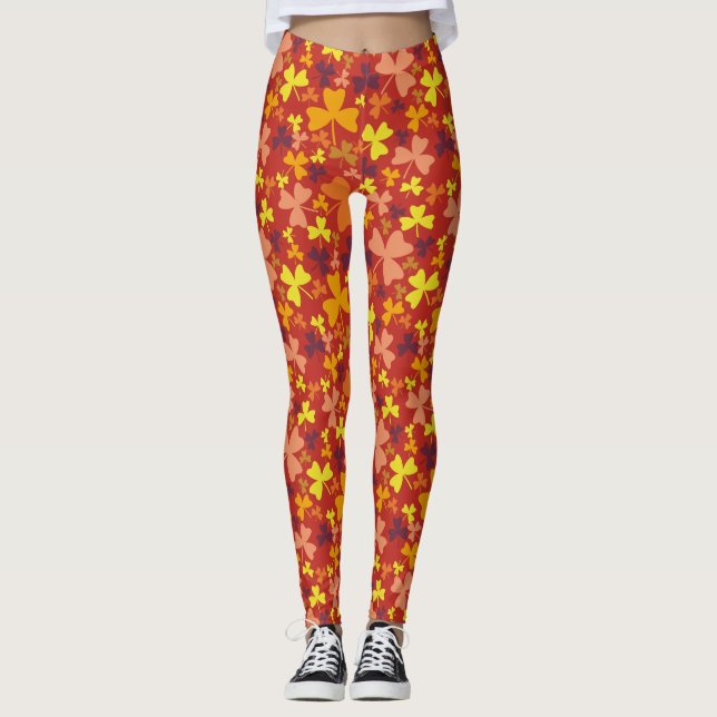 Colourful Shamrocks Leggings (Front)