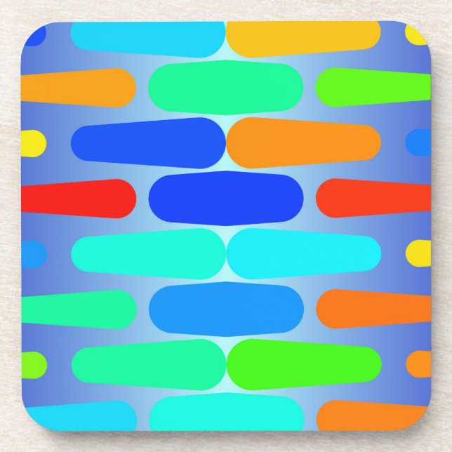 Colourful shapes abstract design coaster (Front)
