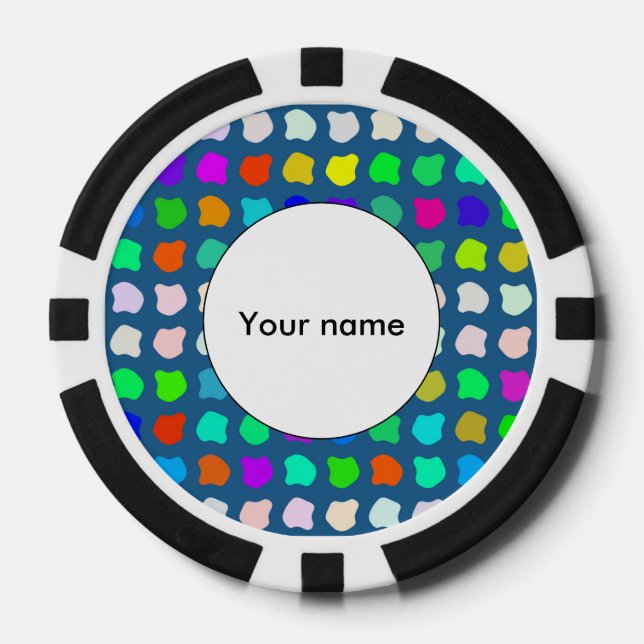 Colourful shapes abstract design poker chips (Front)