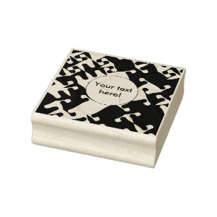 Colourful shapes abstract design rubber stamp