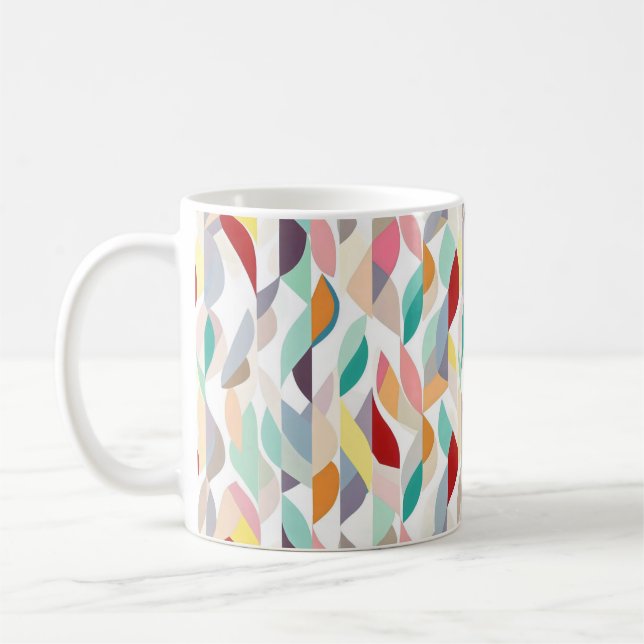 Colourful Shapes Abstract Pattern Coffee Mug (Left)