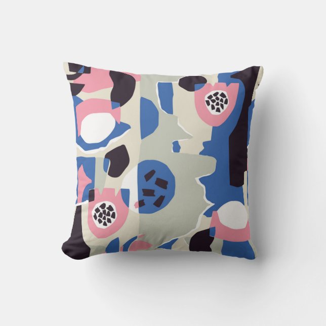 Colourful Shapes and Lines Cushion (Front)