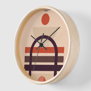 Colourful shapes artistic composition clock