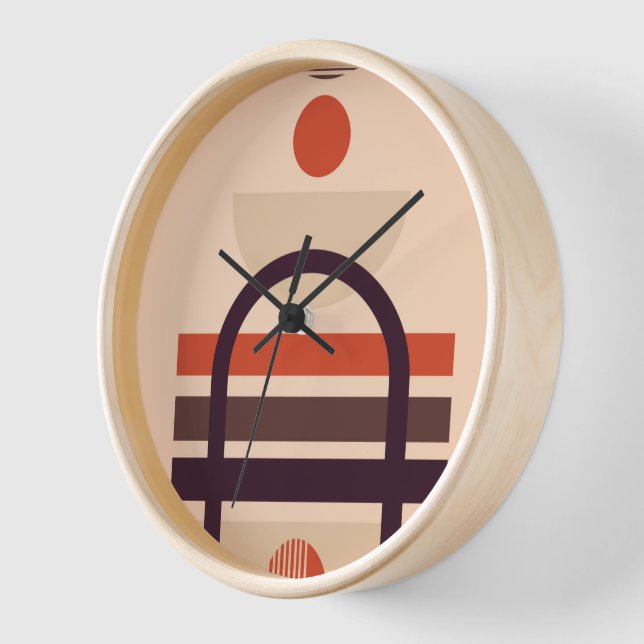 Colourful shapes artistic composition clock (Angle)