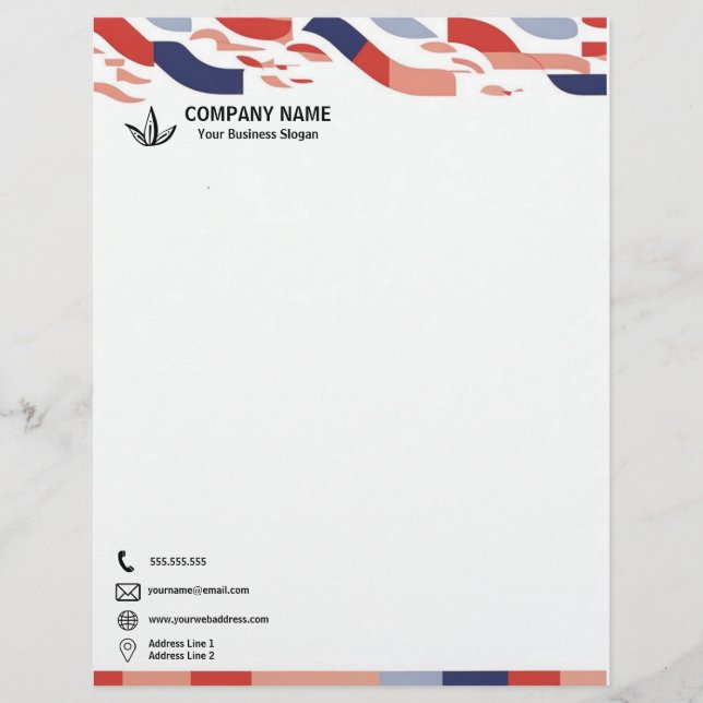 Colourful Shapes Banner Corporate Custom Letterhead (Front)