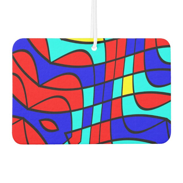 Colourful shapes car air freshener (Front)