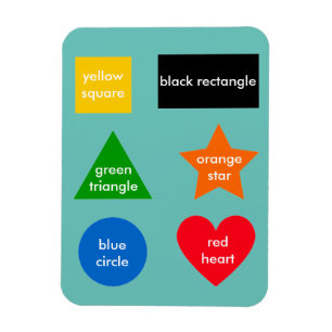 Colourful Shapes Colours Words Learning Teaching Magnet