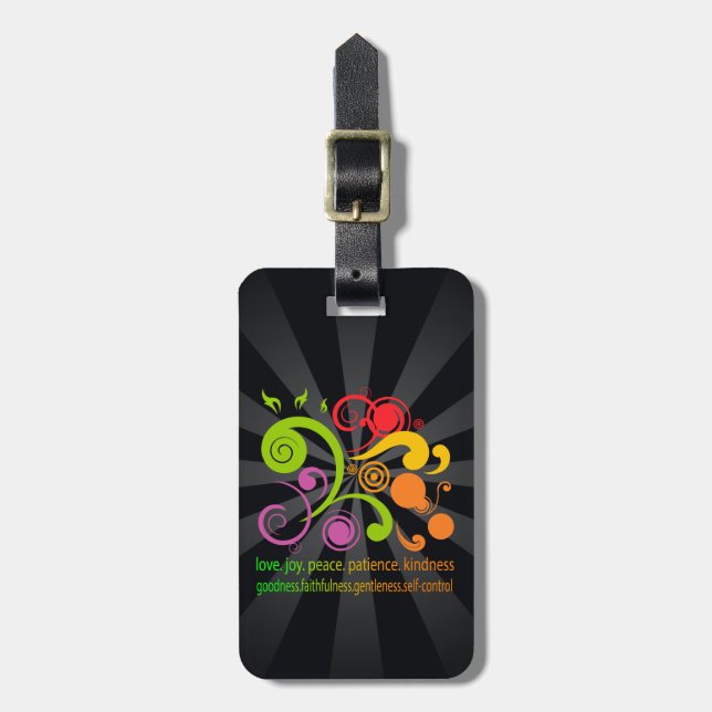 Colourful Shapes, Fruit of the Spirit Luggage Tag (Front Vertical)