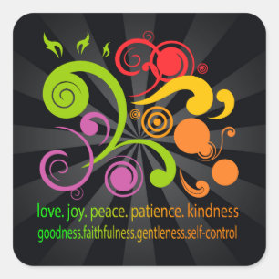 Colourful Shapes, Fruit of the Spirit Square Sticker