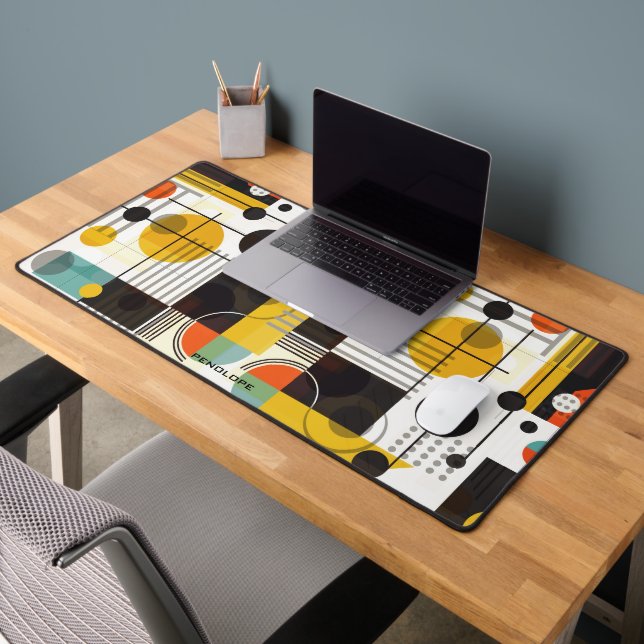 Colourful Shapes modern geometric art Desk Mat (Office 2)