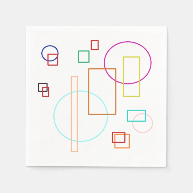 Colourful Shapes Paper Napkin (Front)