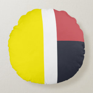 Colourful shapes pattern round pillow