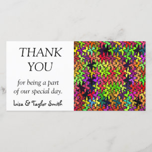 Colourful shapes pattern thank you card