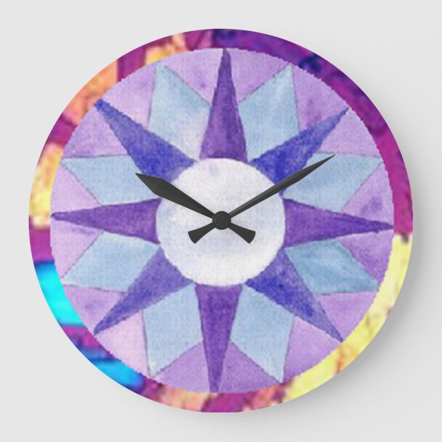 Colourful Shapes Wall Clock (Front)