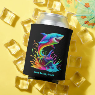 Colourful Shark Splash Can Cooler