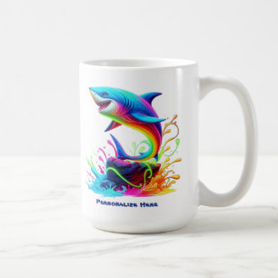 Colourful Shark Splash Coffee Mug