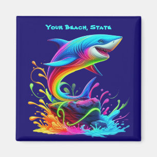 Colourful Shark Splash Magnet