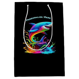 Colourful Shark Splash- Medium Gift Bag