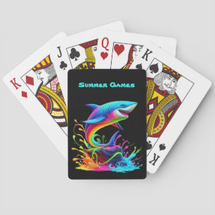 Colourful Shark Splash Playing Cards