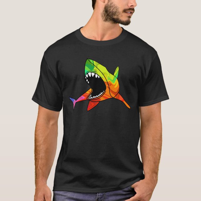 Colourful Shark T-Shirt (Front)