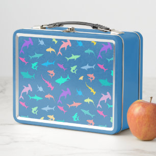 Colourful shark under the sea gradient Party Metal Lunch Box