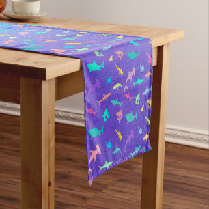 Colourful shark under the sea gradient Party Short Table Runner