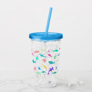 Colourful shark under the sea School Party Acrylic Tumbler