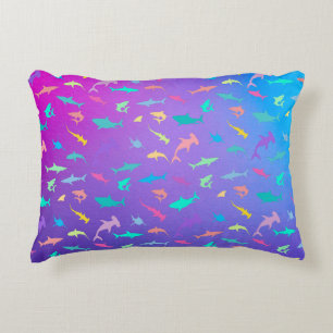 Colourful shark under the sea School Party Decorative Cushion