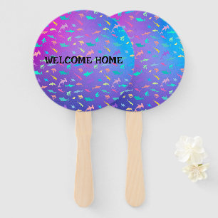 Colourful shark under the sea School Party Hand Fan