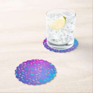 Colourful shark under the sea School Party Paper Coaster