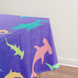 Colourful shark under the sea School Party Tablecloth