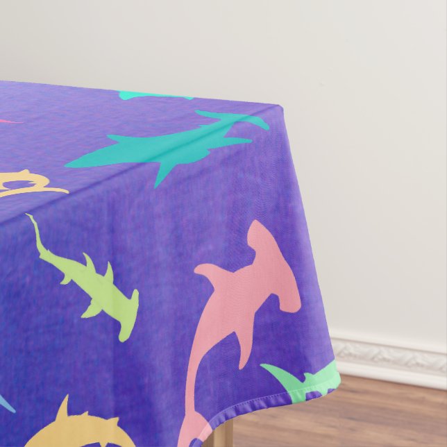 Colourful shark under the sea School Party Tablecloth (In Situ)