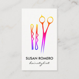 Colourful Shears and Hair Pins Appointment Card