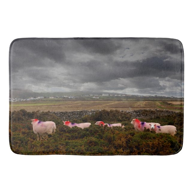 Colourful sheep bath mat (Front)