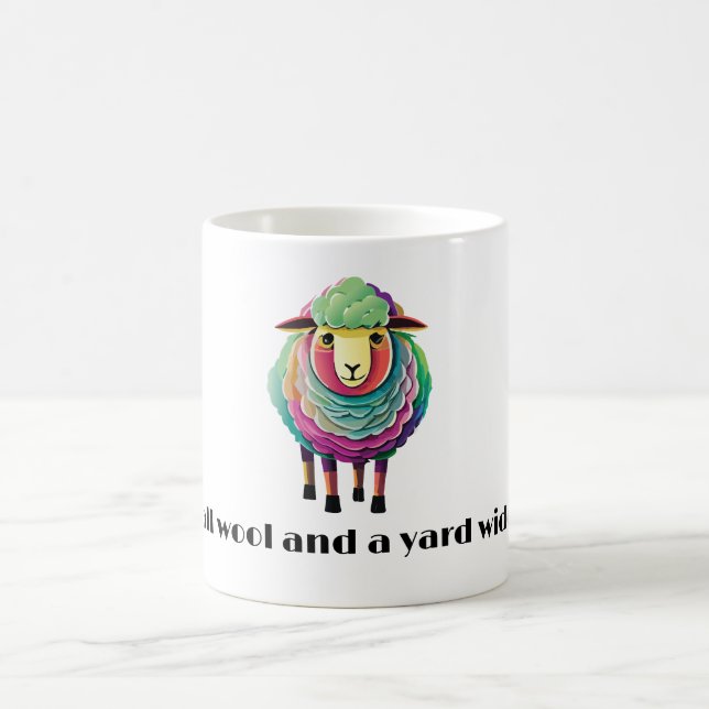 Colourful Sheep Illustration Coffee Mug (Center)