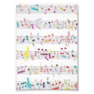 Colourful Sheet Music Notes Photo Print