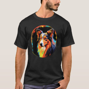 Colourful Shetland Sheepdog Dog Dad Mom Graffity T-Shirt