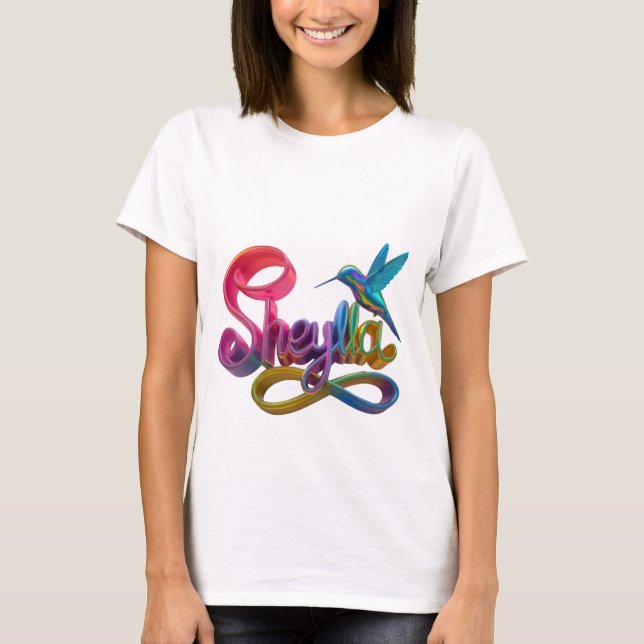 "Colourful Sheyla Graphic Tee" T-Shirt (Front)